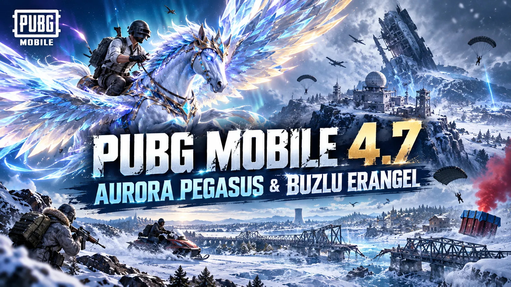 PUBG Mobile 4.7 Güncellemesi Ortaya Çıktı! Aurora Pegasus, Glif Becerileri ve Buzlarla Kaplı Erangel Geliyor