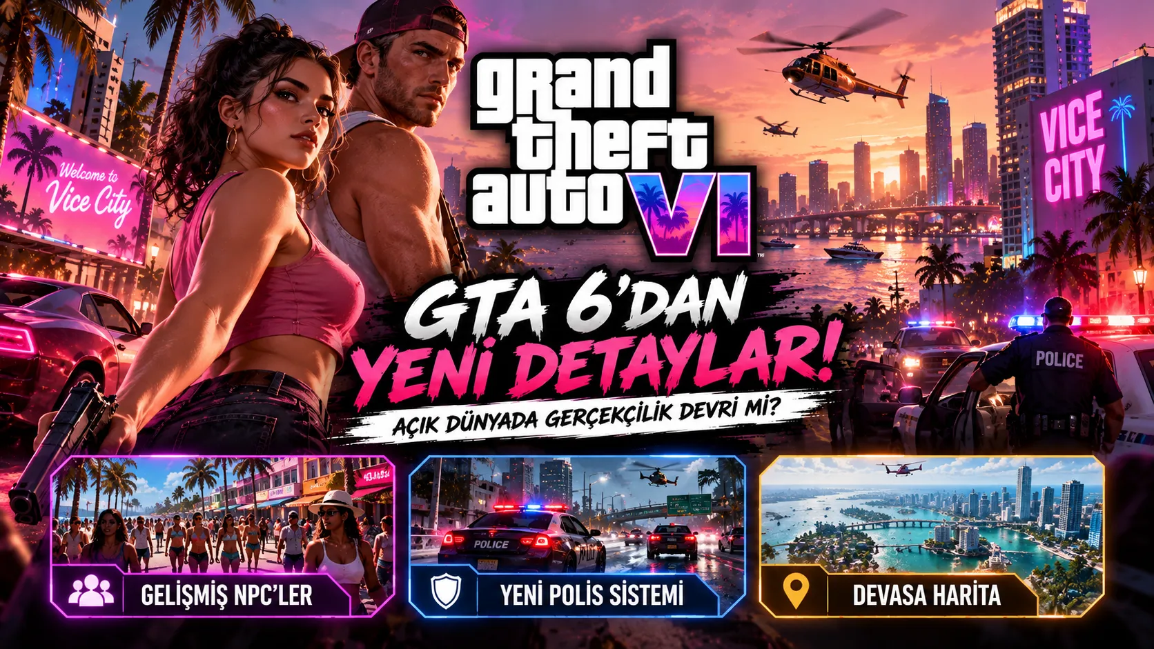 GTA 6 Hakkında Yeni İddialar! NPC'ler, Polis Sistemi ve Harita Değişiyor