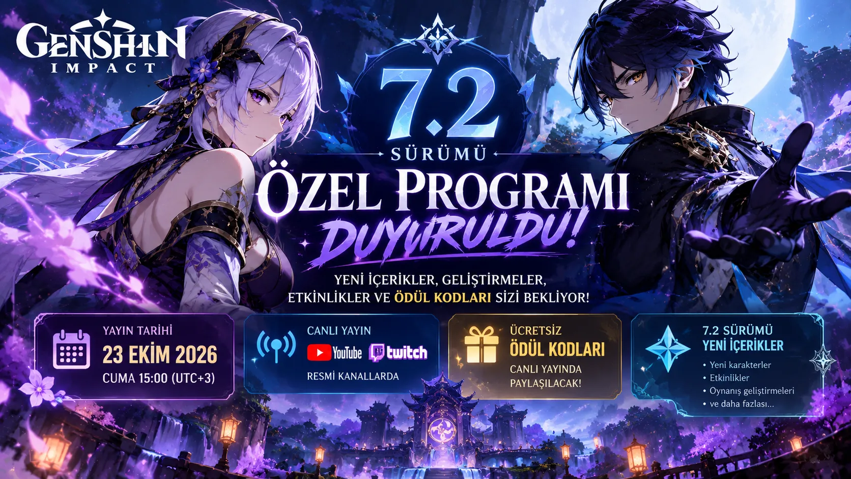 Genshin Impact 7.2 Özel Programı Duyuruldu! Yayın Tarihi ve Ödül Kodları