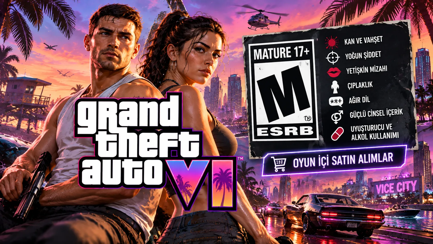 GTA 6'nın Yaş Sınırı Belli Oldu: Mature 17+ Derecelendirmesi Göründü