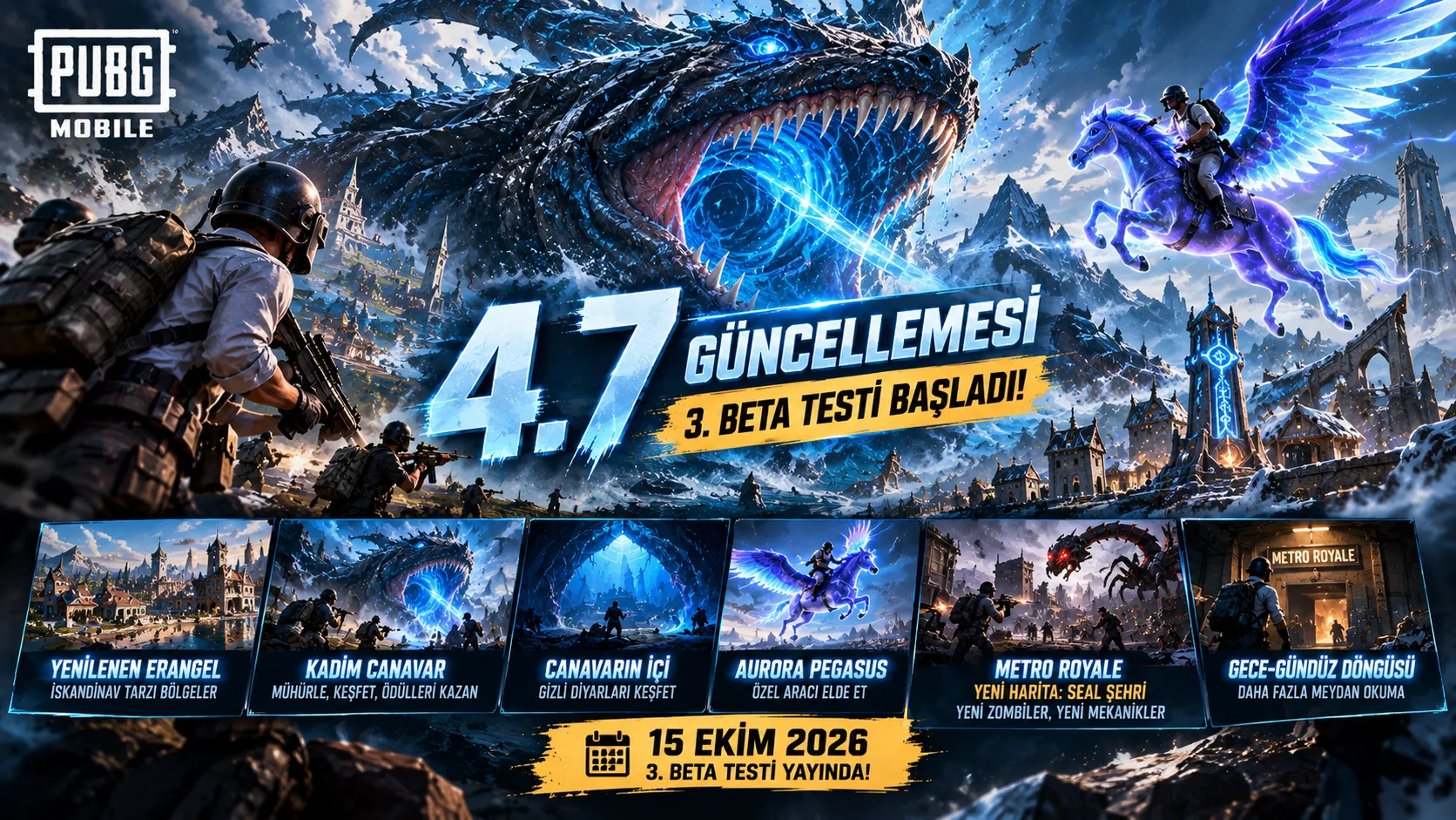 PUBG Mobile 4.7 Güncellemesinde Dev Canavar Sürprizi! Metro Royale'e Yeni Harita Geliyor