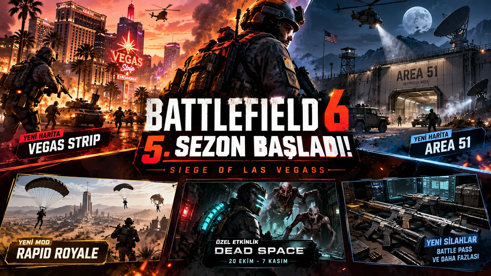 Battlefield 6 5. Sezon Başladı! Area 51, Las Vegas ve Dead Space Etkinliği Geliyor